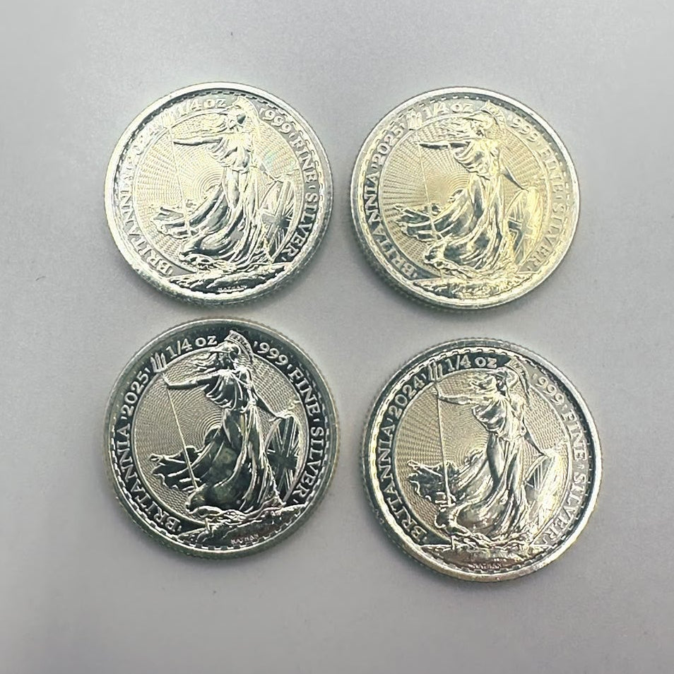 2025 United Kingdom Britannia Silver Bullion Coin 1/4 oz x4