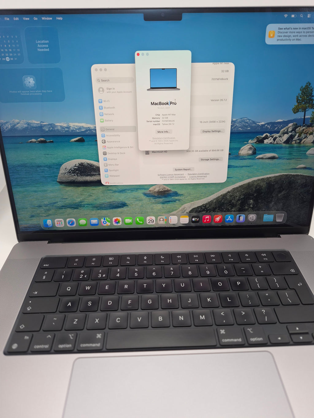 Macbook Pro M1 Max, 16" 1TB, Silver, Grade B