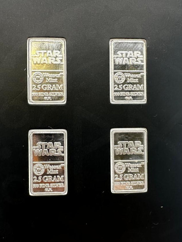 Wessex Mint 4x2.5g Silver Star Wars Bars