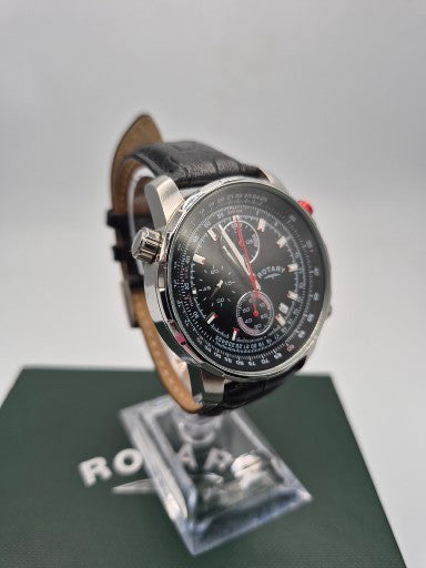 Rotary Men's Chronograph watch Black face, Grade B