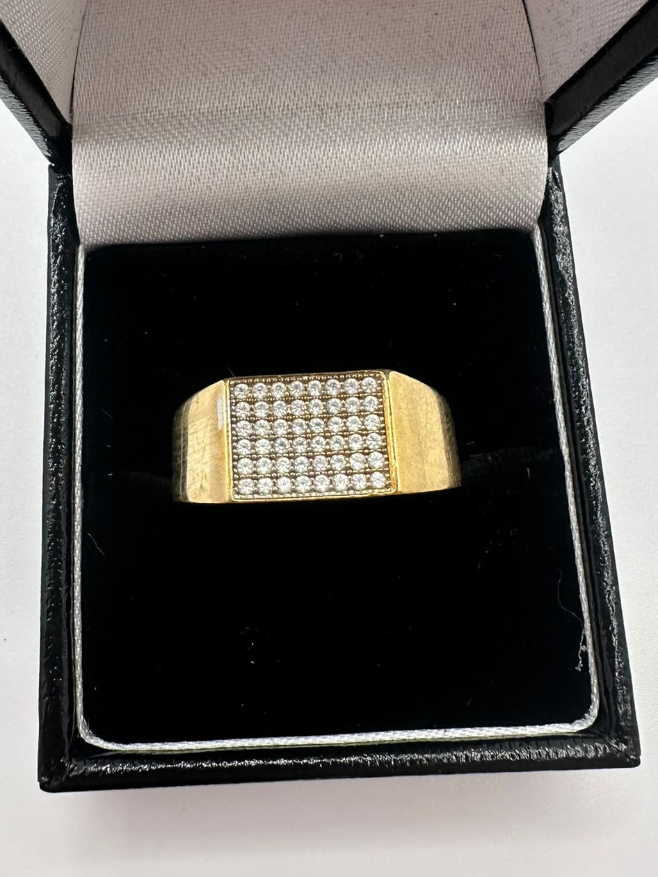 9ct Gold Rectangular Signet Ring, Size Q