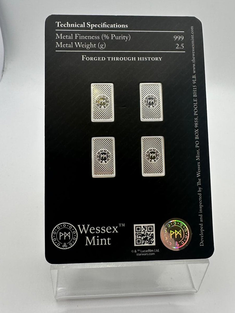 Wessex Mint 4x2.5g Silver Star Wars Bars