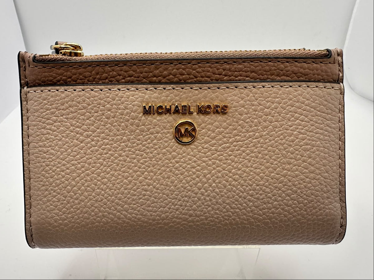 Michael Kors Taupe Pebbled Compact Wallet, Grade A