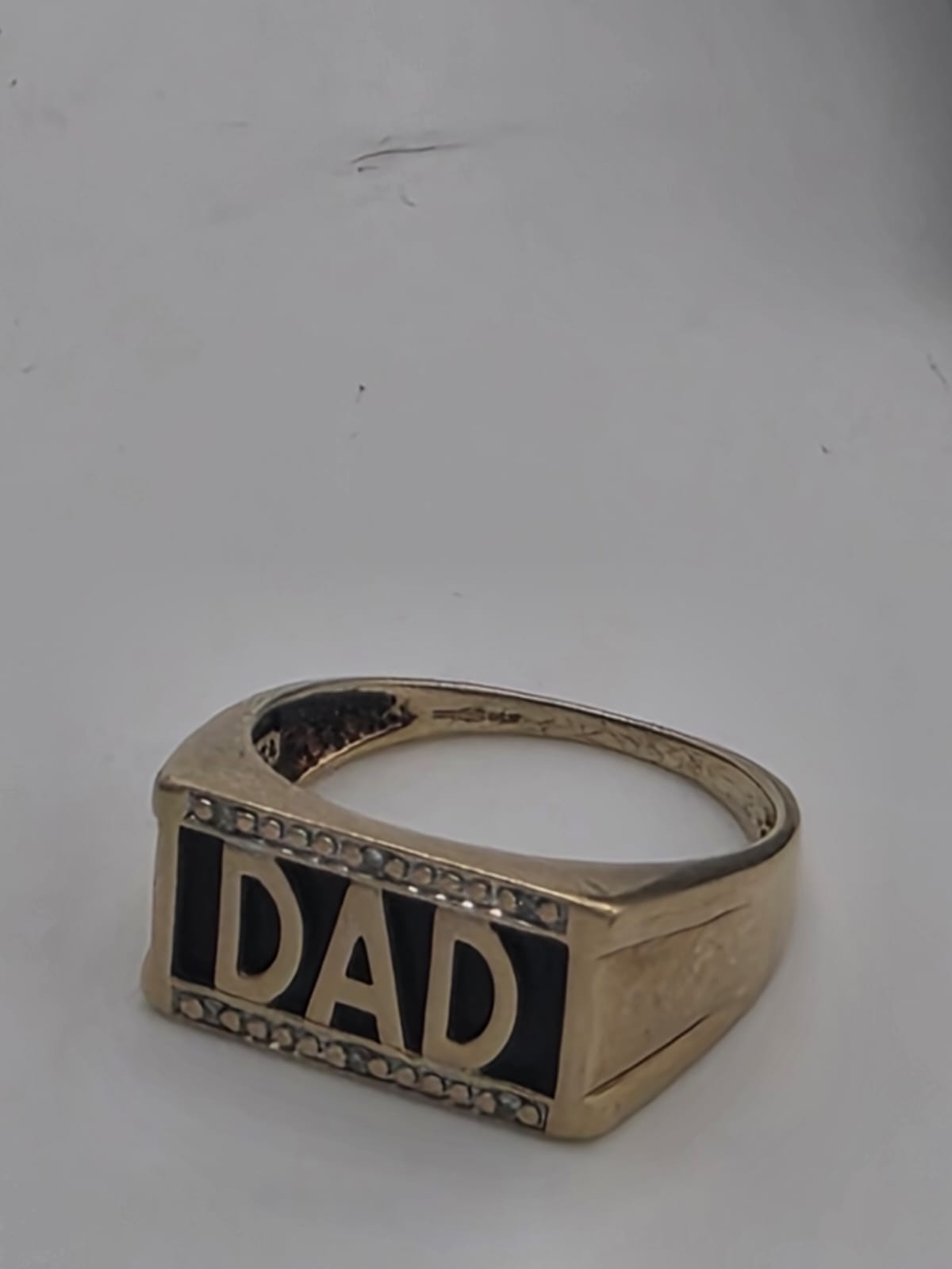 9ct Gold Dad Signet Ring, Size R 1/2, 3.62G