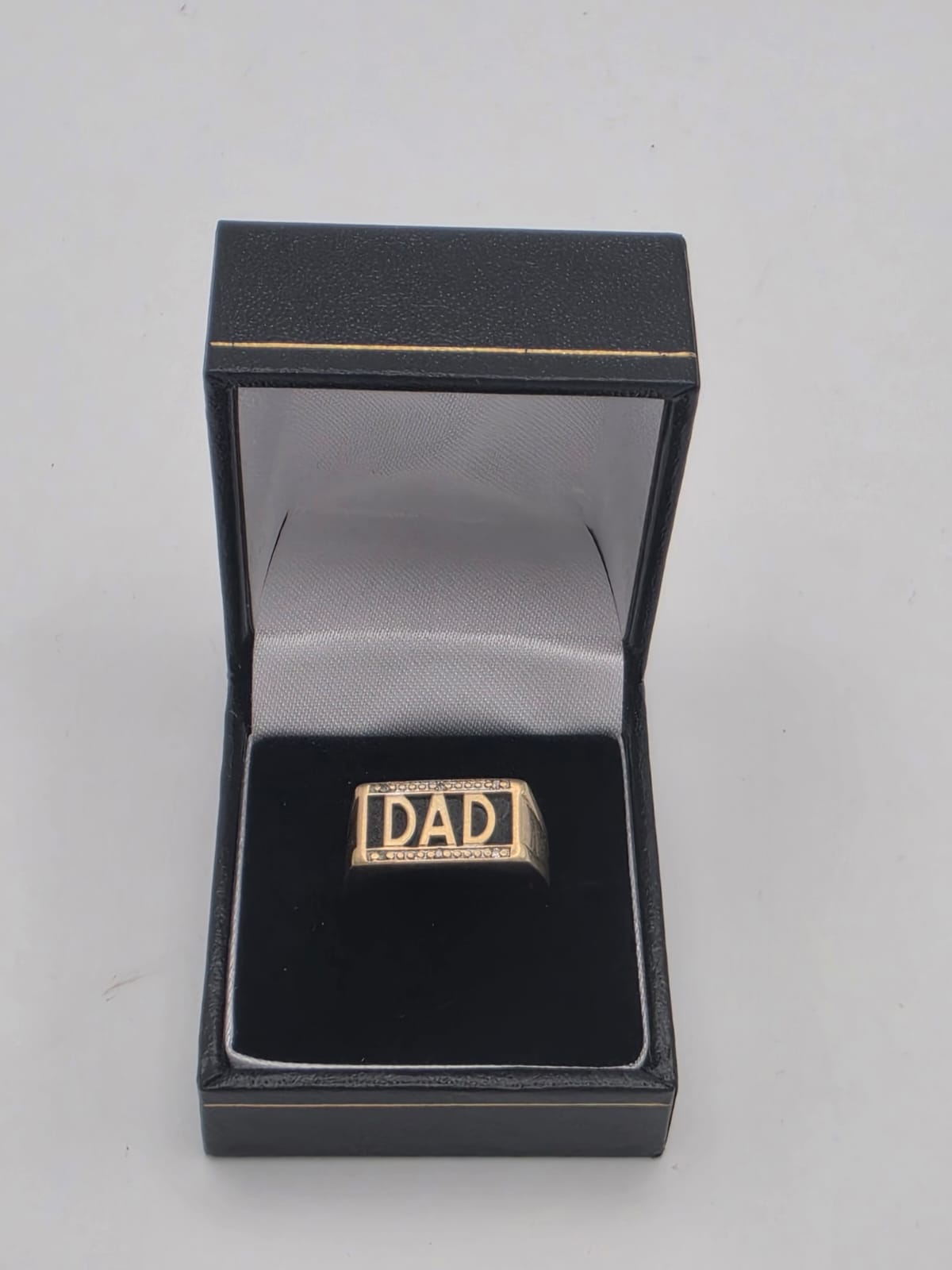 9ct Gold Dad Signet Ring, Size R 1/2, 3.62G