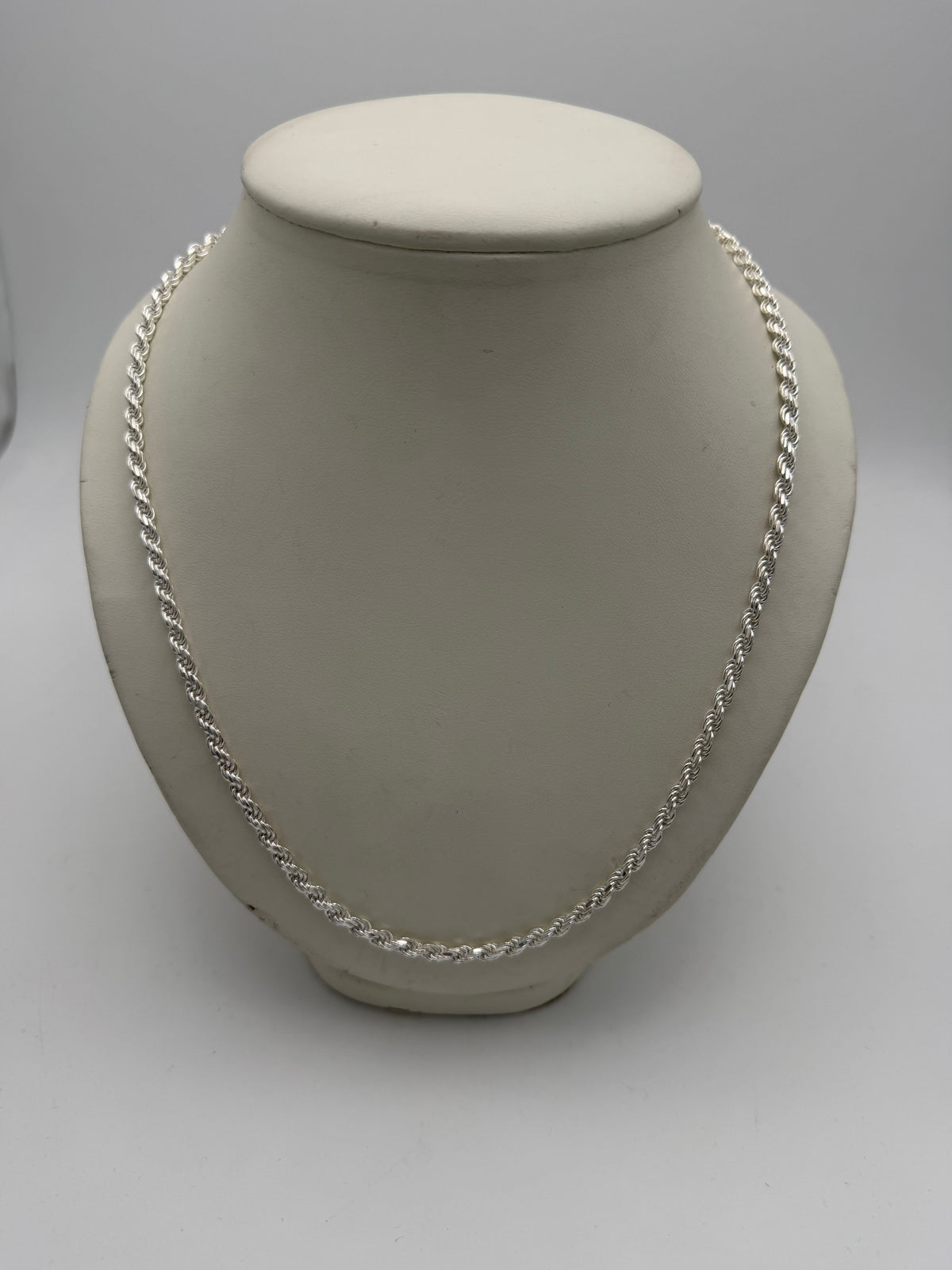 Sterling Silver 925 Rope Chain, 24”, 29.32g, Grade A