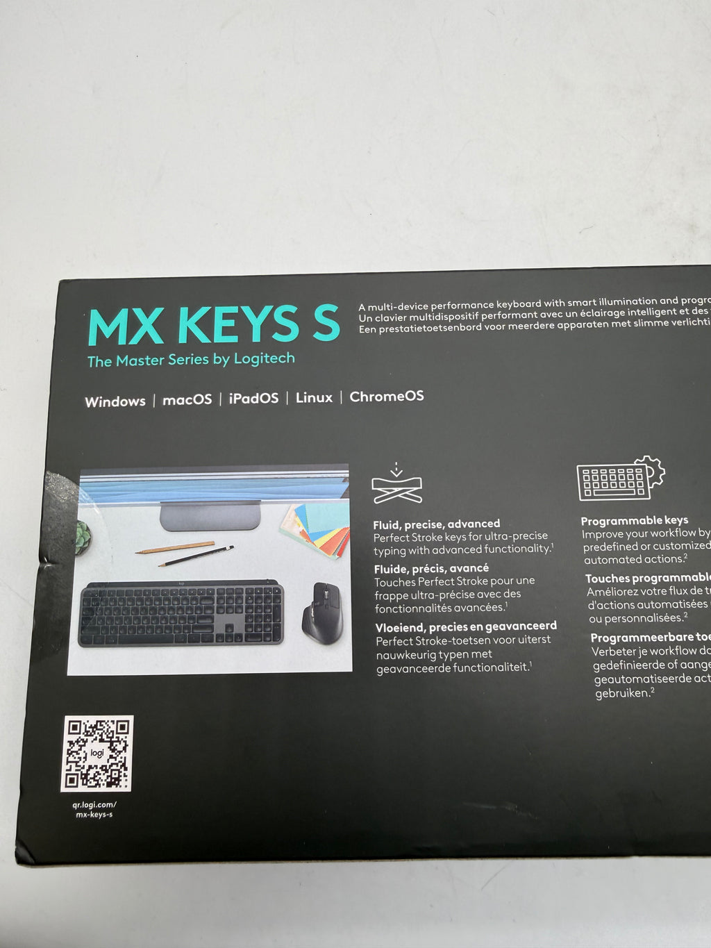 Logitech MX Keys S Keyboard Graphite, Grade A