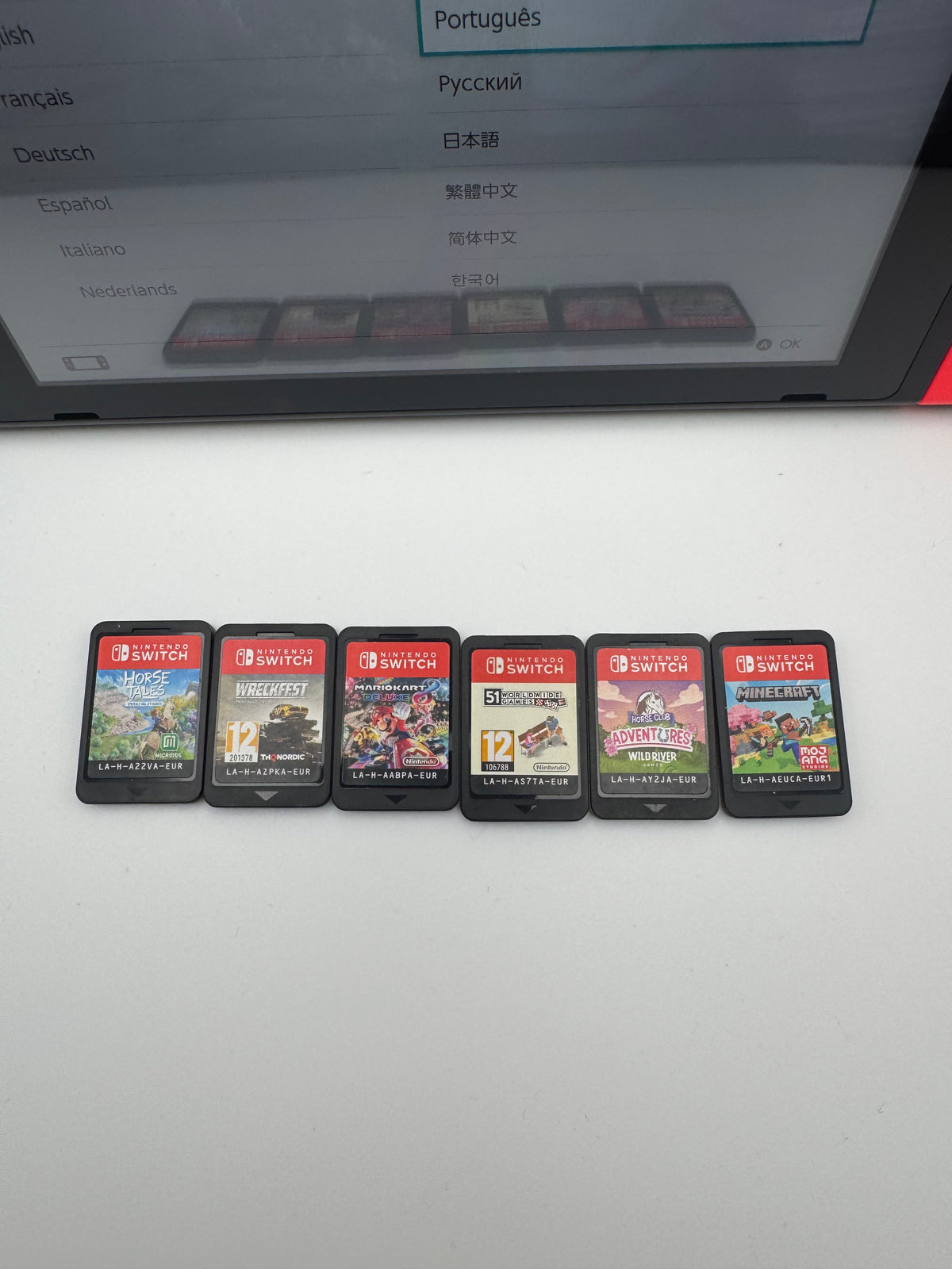 Nintendo Switch Neon 32GB Bundle With 6 Games, Grade B