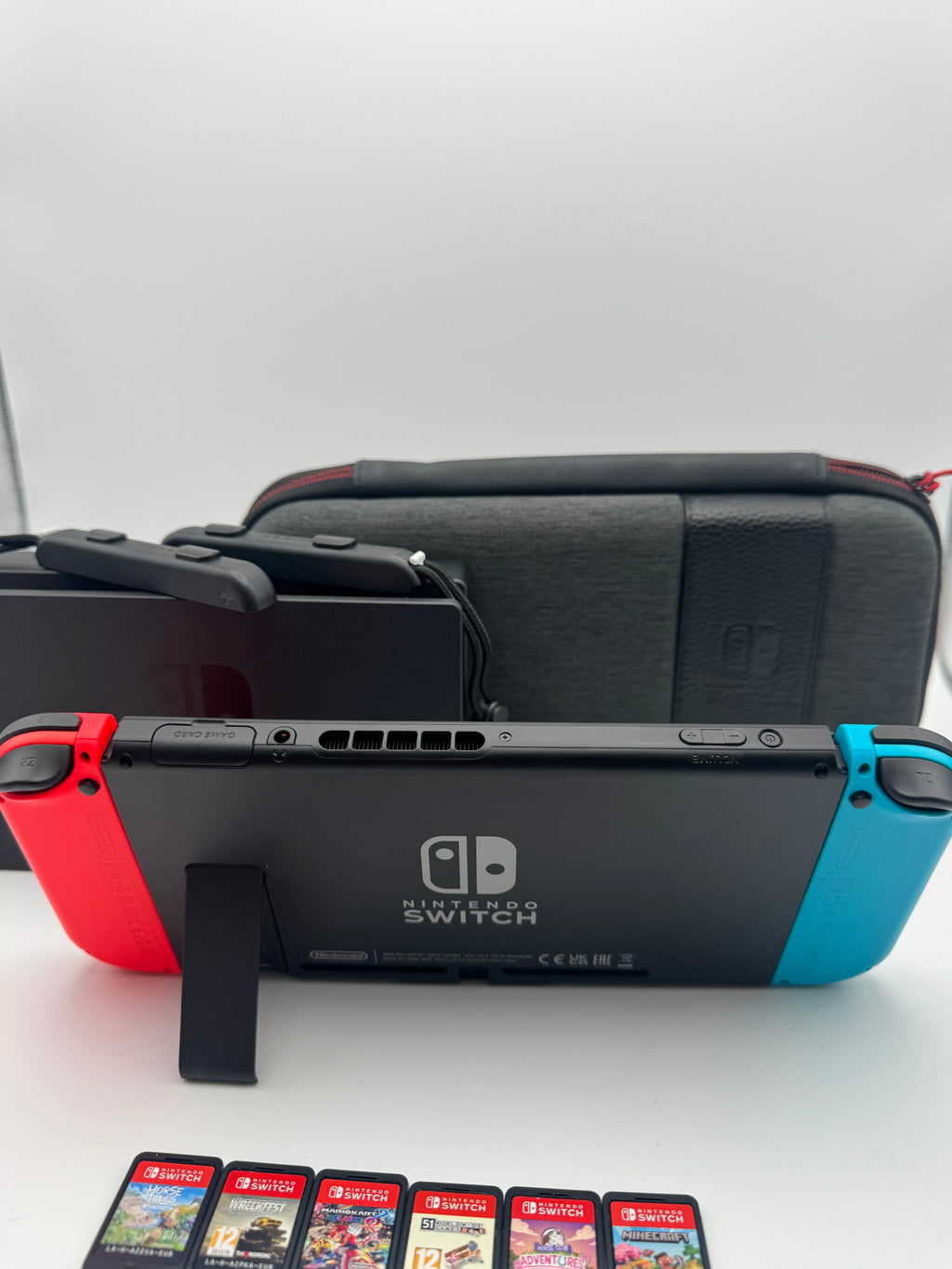 Nintendo Switch Neon 32GB Bundle With 6 Games, Grade B