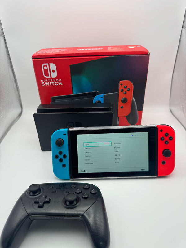 Nintendo Switch Neon 32GB With Pro Controller, Grade B
