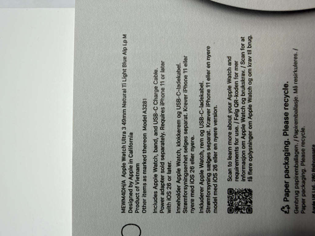 Apple Watch Ultra 3 49mm Titanium, Grade A