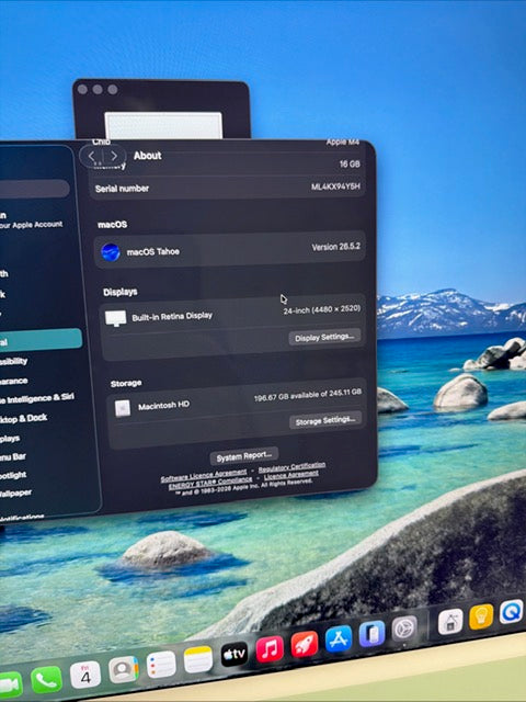 iMac 2024 24" M4 16GB 256GB All In One PC, Grade A