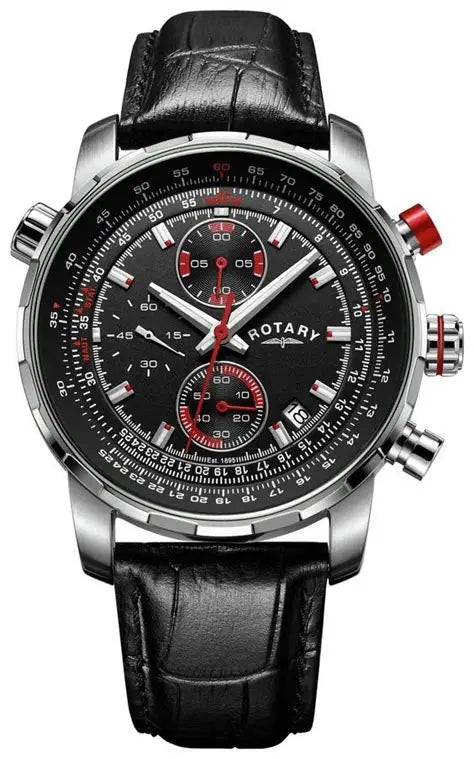 Rotary Men's Chronograph watch Black face, Grade B