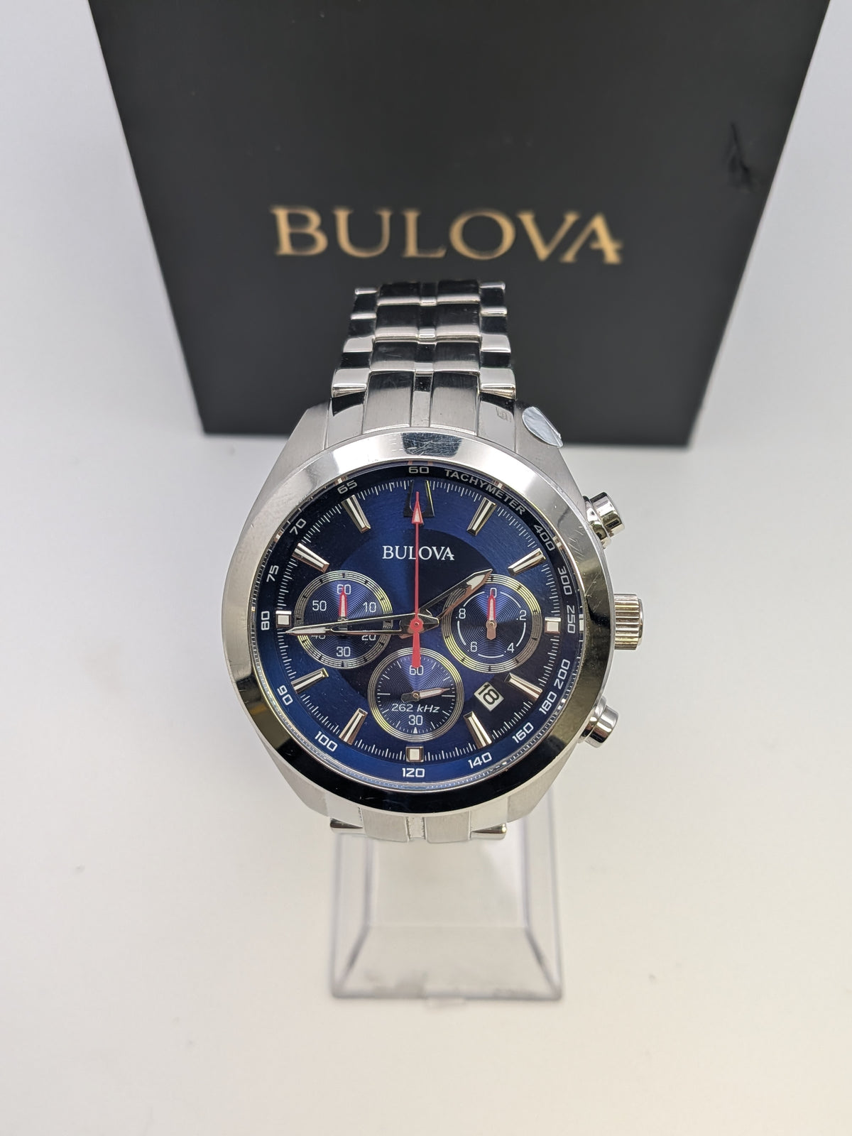 Bulova classic chronograh watch, Blue Grade B