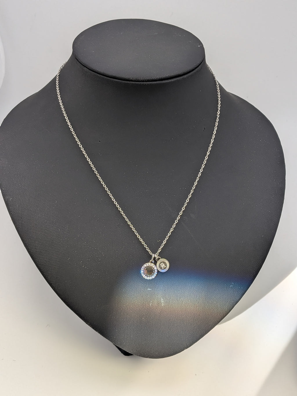 Tommy Hilfiger Crystal Disc Stainless Steel Pendant, Grade A