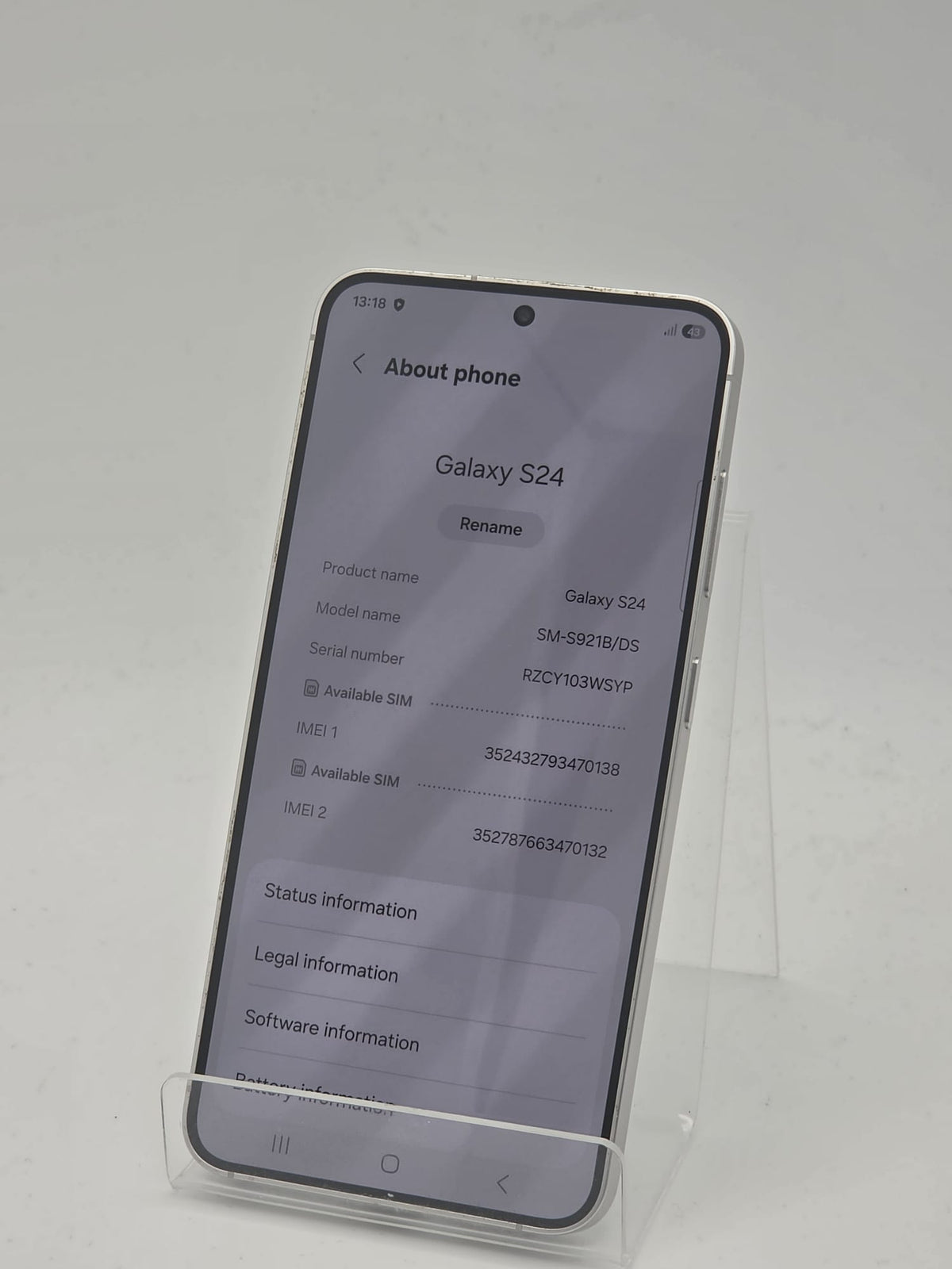 Samsung Galaxy S24 128GB White, Grade B