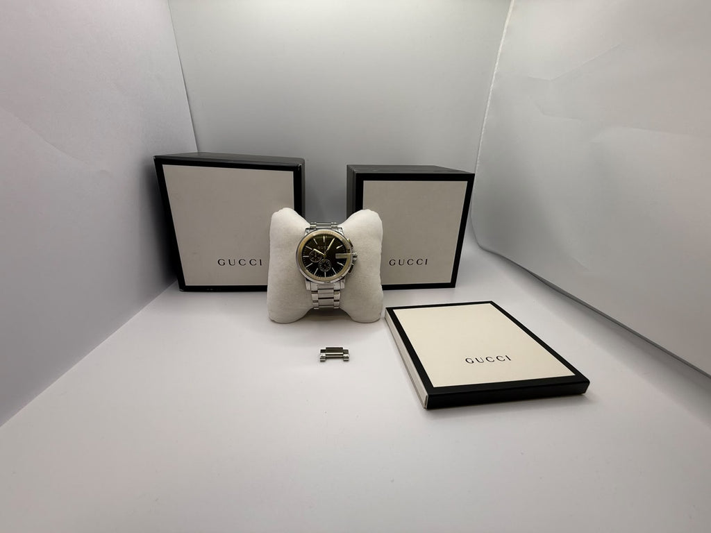 Gucci G-Chrono 44mm Black Dial Steel Case, Grade A