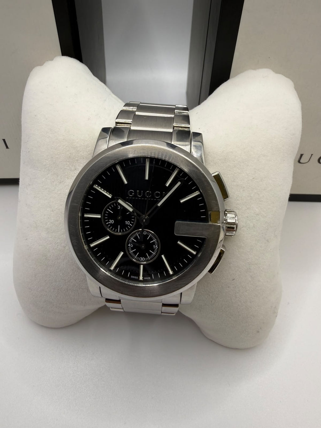 Gucci G-Chrono 44mm Black Dial Steel Case, Grade A