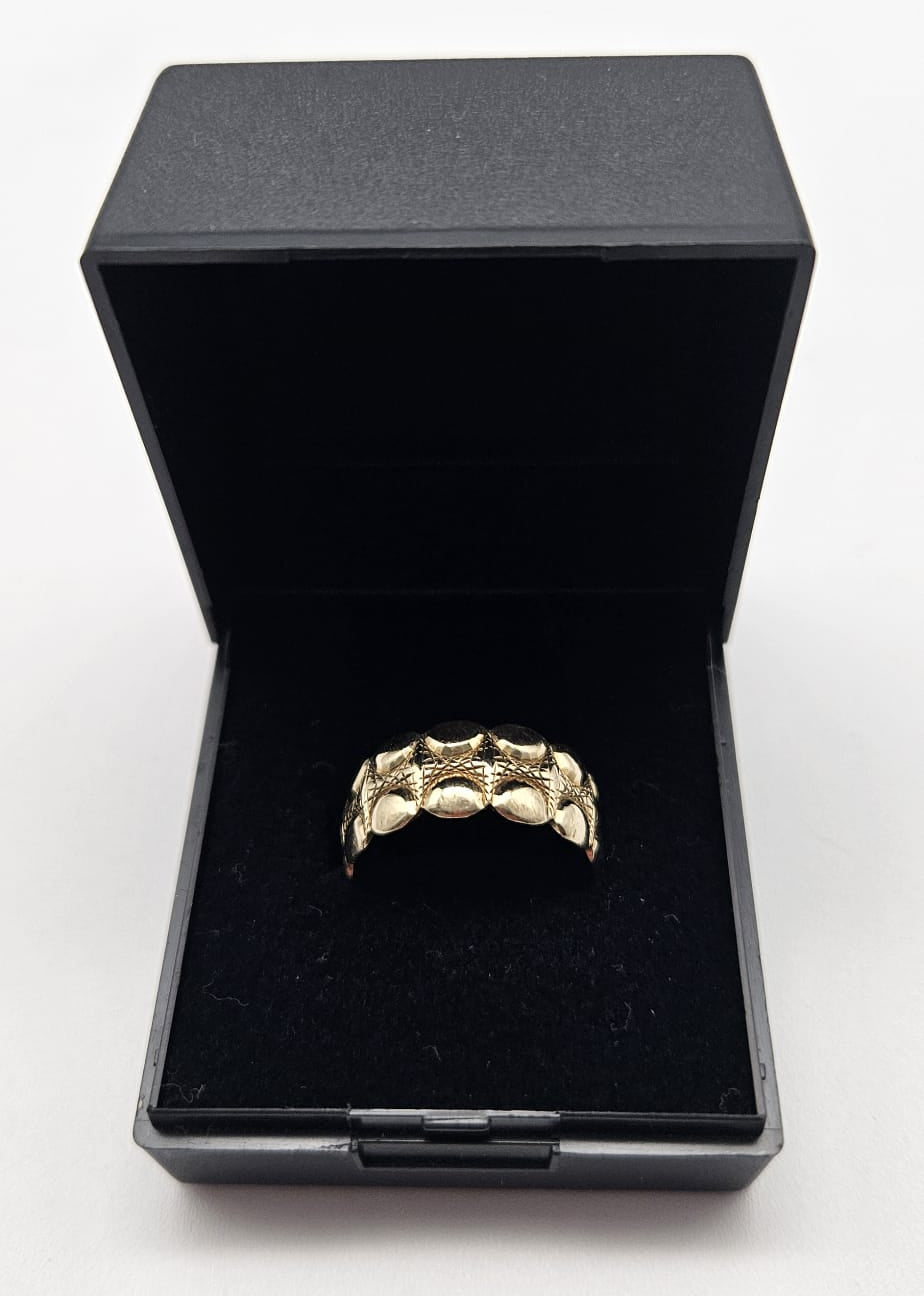 9ct Gold Band Ring, Size O, 4.66g
