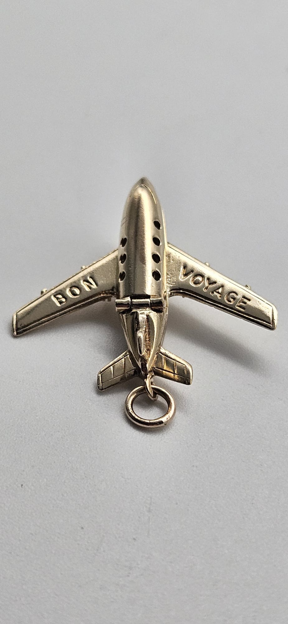 9ct Gold Aeroplane Charm, 6.10g