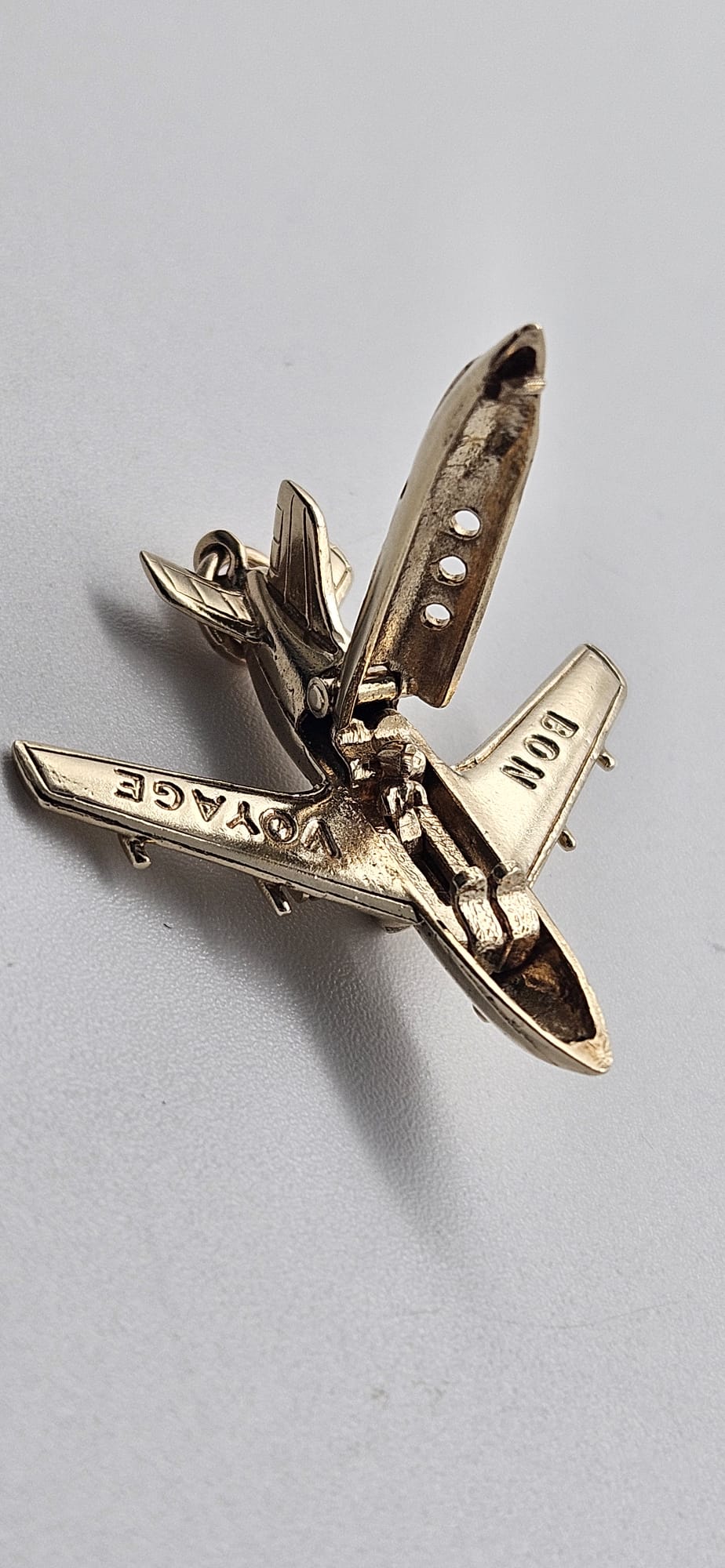 9ct Gold Aeroplane Charm, 6.10g