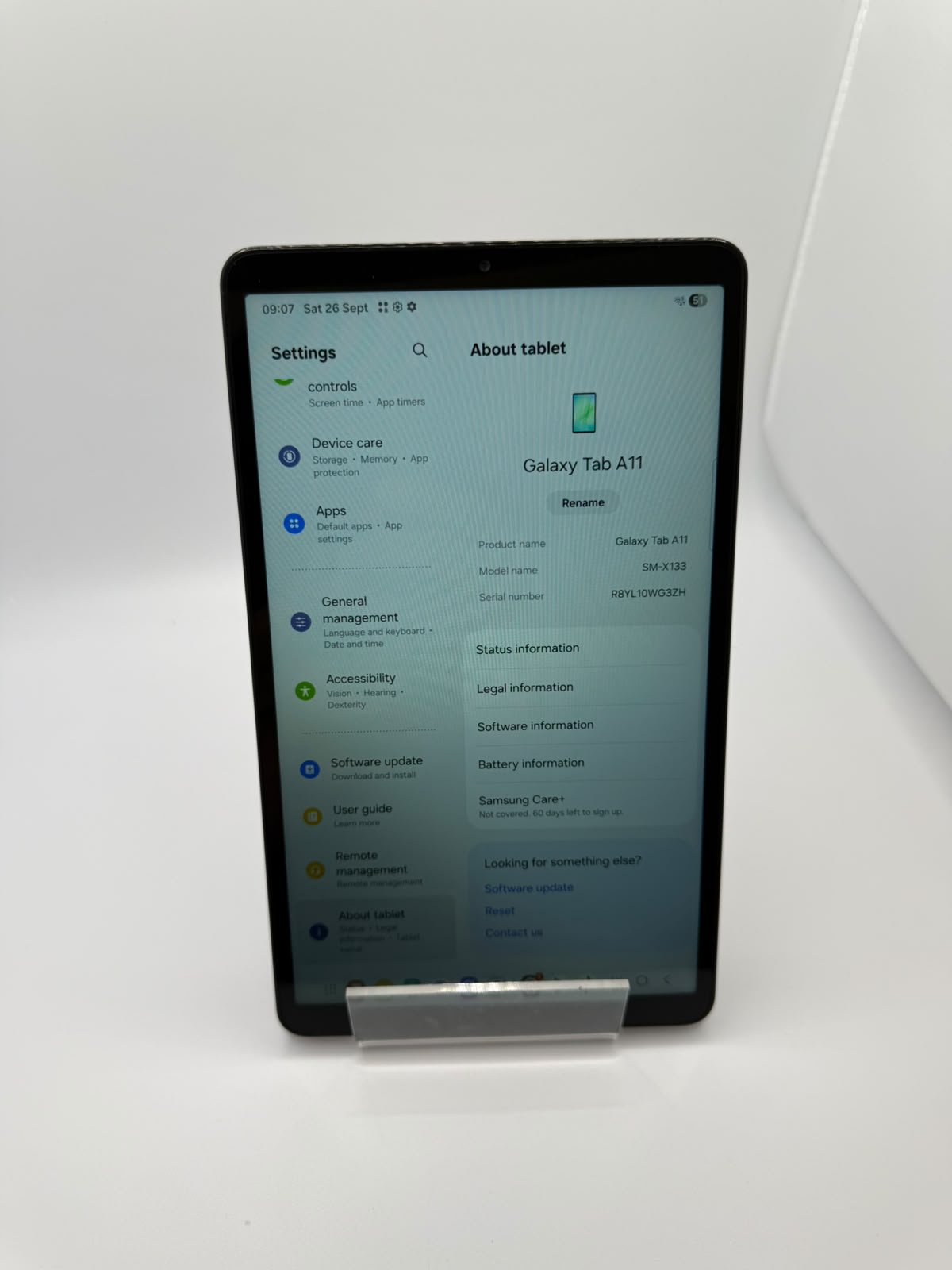 Samsung tab A11, 64GB Graphite, Grade A