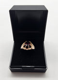 9ct Gold Ring, Set with Red Stone, Size O, 4.07g
