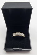 9ct Gold Band Set With CZ Stones, Size Q, 3.5g