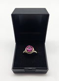 9ct Gold Ring with pink Gem, Size N, 2.96g