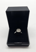 9ct White Gold Diamond Cluster Ring, Size I, 2.82g