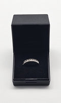 9ct White gold Moissanite Band Ring, Size L, 2.01g