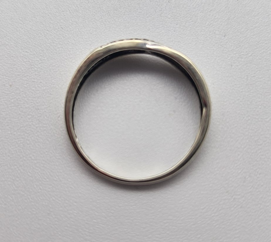 9ct White Gold Diamond Band Ring, Size L, 1.2g