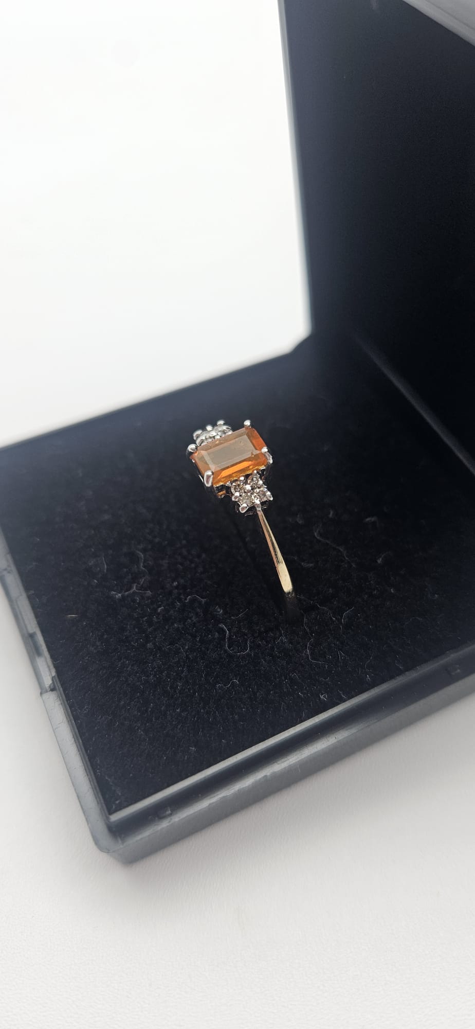9ct Gold Orange Stone Ring, Size Q, 1.67