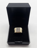 9ct Gents Square Cubic Zirconia Ring, Size R, 5.16g