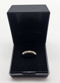 18ct White Gold Moissanite Band Ring, Size H, 3.53g