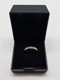 9ct Gold Band Ring with Cubic Zirconia Stones , Size J, 0.89g