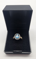 9ct Gold Blue Gem Ring , Size L½ , 3.55g