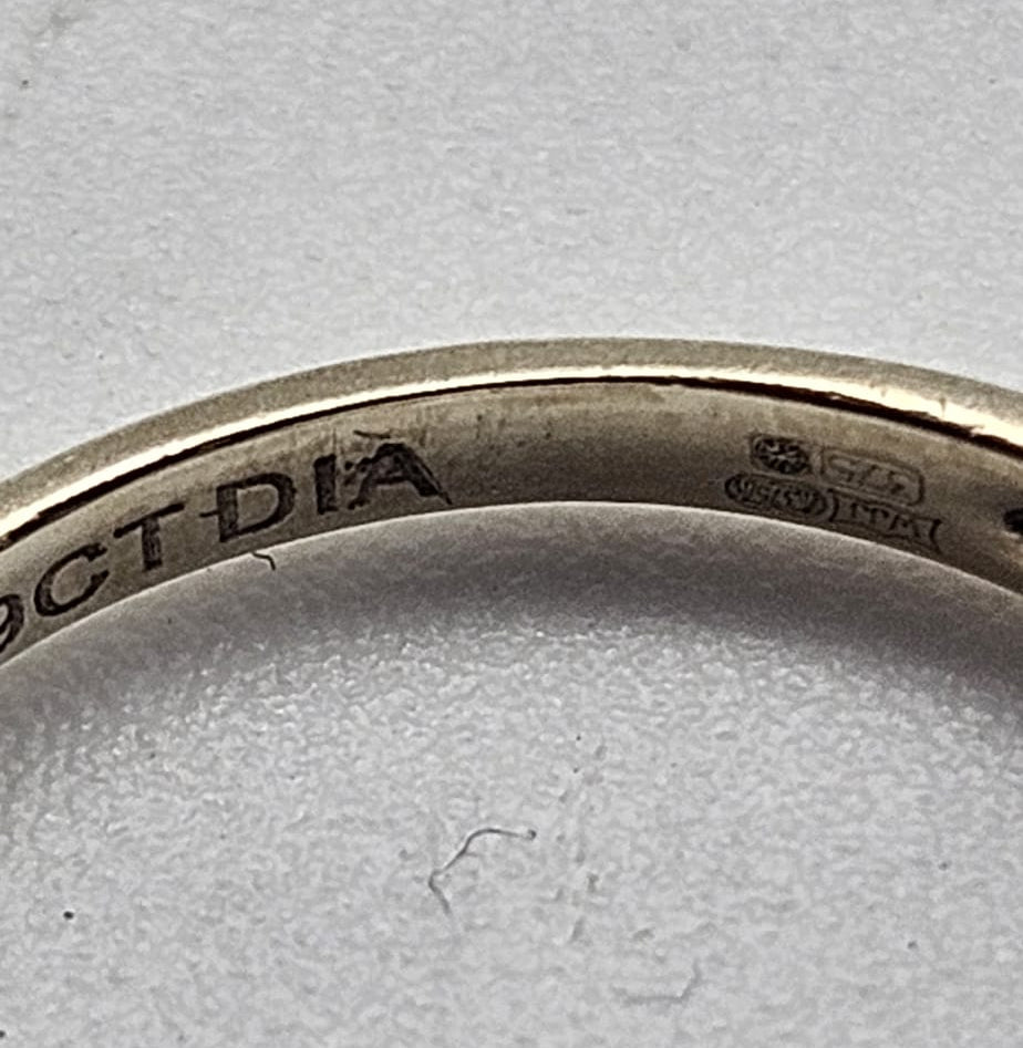 9ct White Gold Diamond band ring, Size L, 1.2g