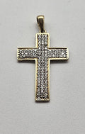9ct Gold CZ Cross Pendant , 1.2g
