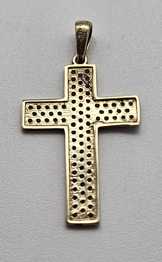 9ct Gold CZ Cross Pendant , 1.2g