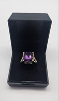 9ct Gold Purple stone Ring , Size N, 3.8g