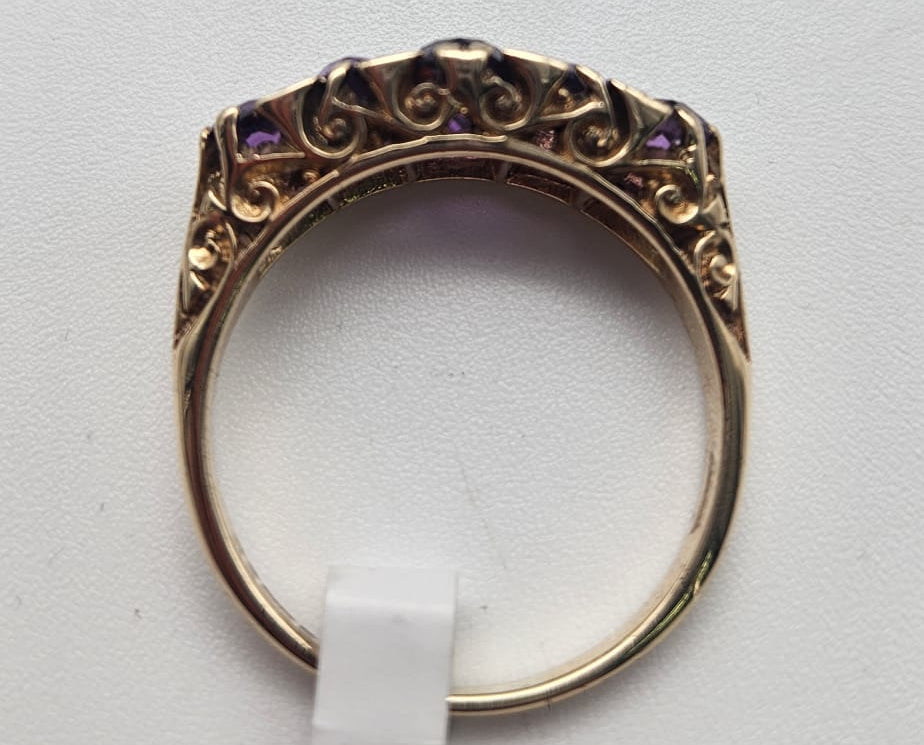9ct Purple Gem Gold Ring, Size U, 4.9g