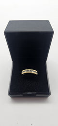 18ct Gold & white gold Band Ring , Size L½ , 4.06g