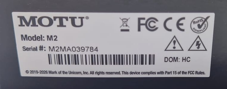 Motu M2 USB-C Audio Interface, Grade A