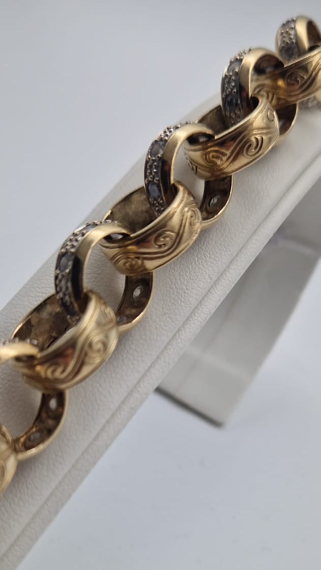 9ct Gold Belcher Bracelet 9" 36.92g
