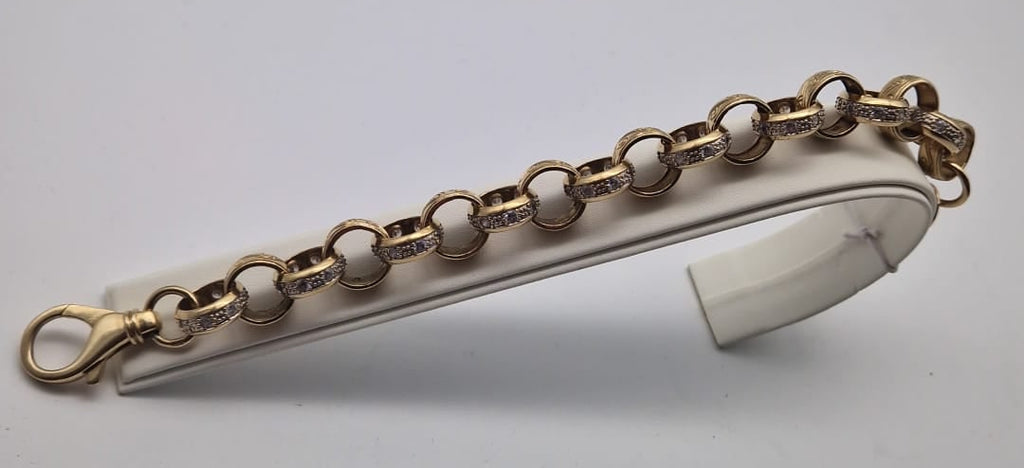 9ct Gold Belcher Bracelet 9" 36.92g