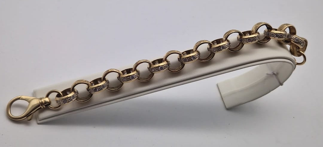 9ct Gold Belcher Bracelet 9" 36.92g