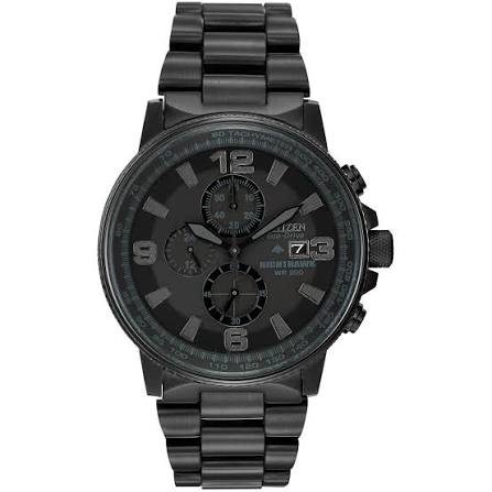 Citizen Eco Drive Nighthawk Chronograph Watch Black, Grade B