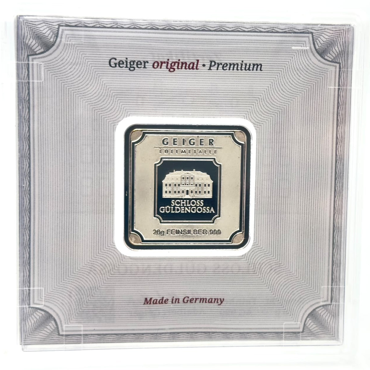 Geiger Original 20g Fine Silver Bar - Schloss Güldengossa