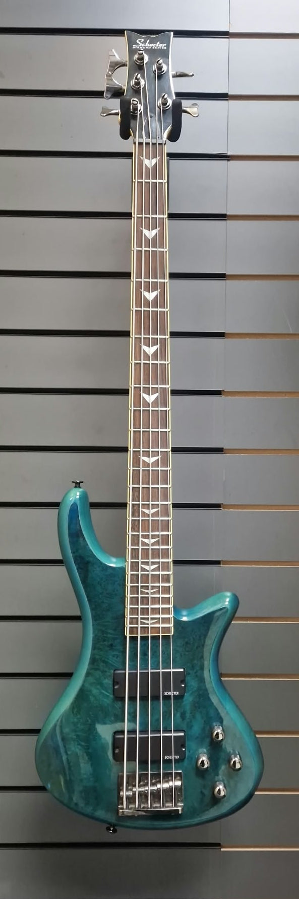 Schecter Diamond Series 5 String Bass Guitar Blue, Grade B